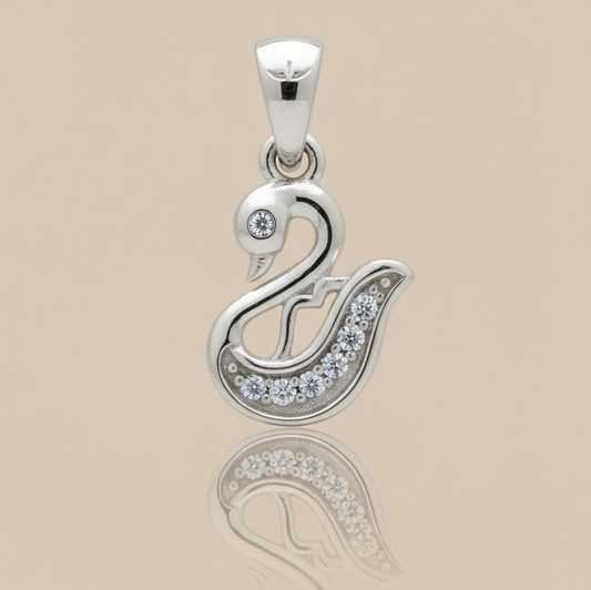 Swan Shaped Silver Pendant