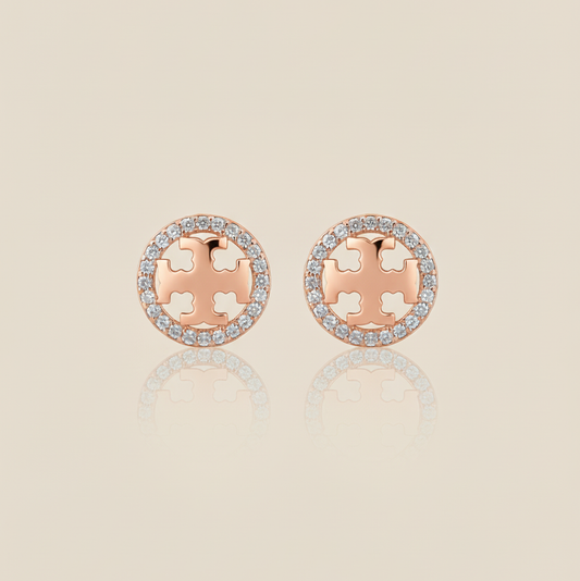 Plus Symbol Rose Gold Studs